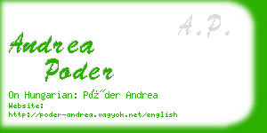 andrea poder business card